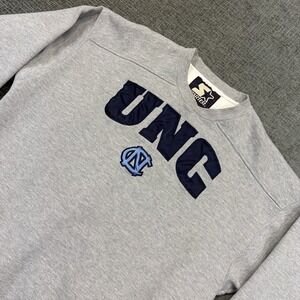 Y2K North Carolina Tar Heels UNC Crewneck Sweatshirt Mens XL Gray Heavyweight